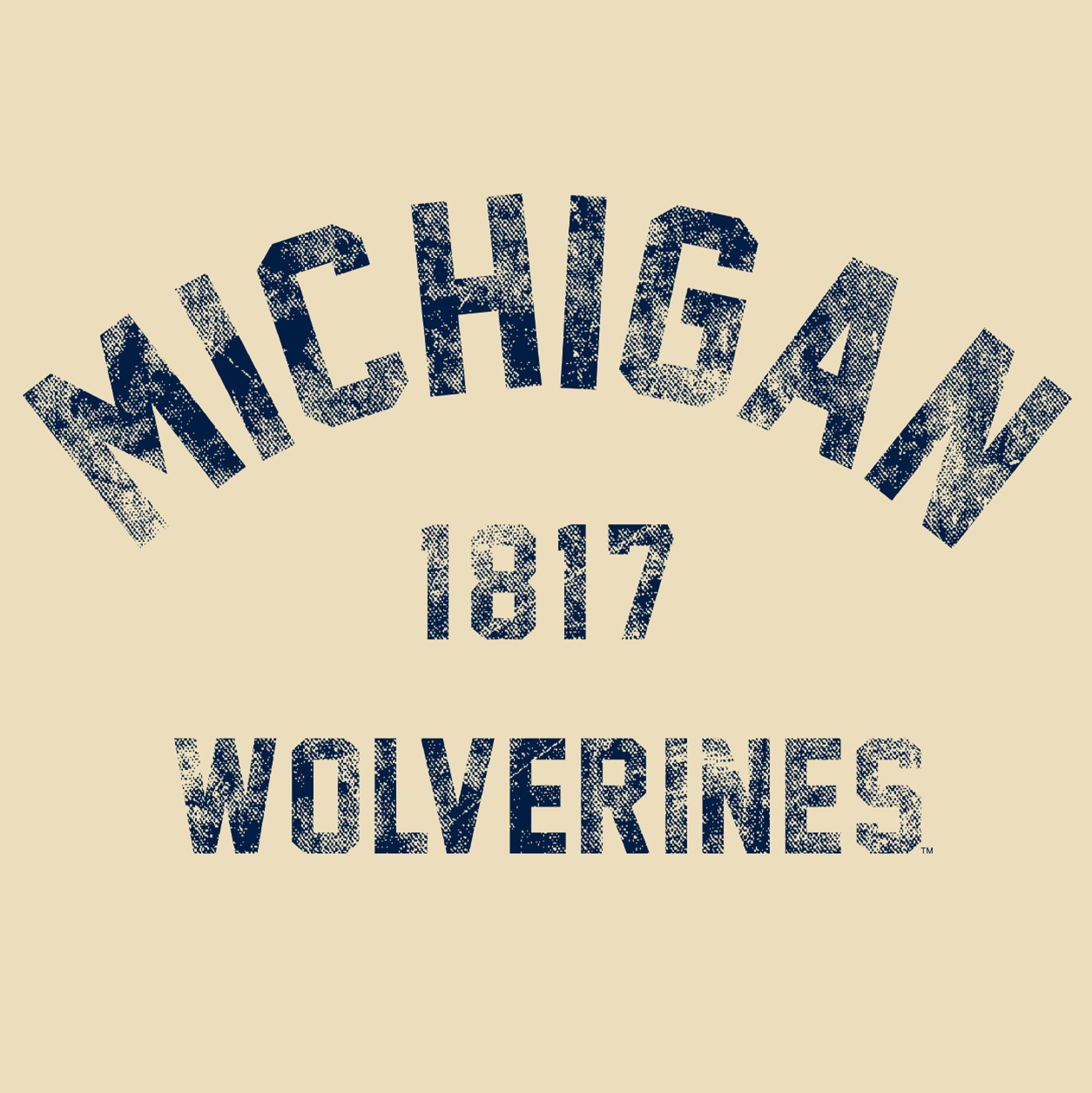 Michigan Vintage Year Arch Women's Raglan Crewneck - French Vanilla