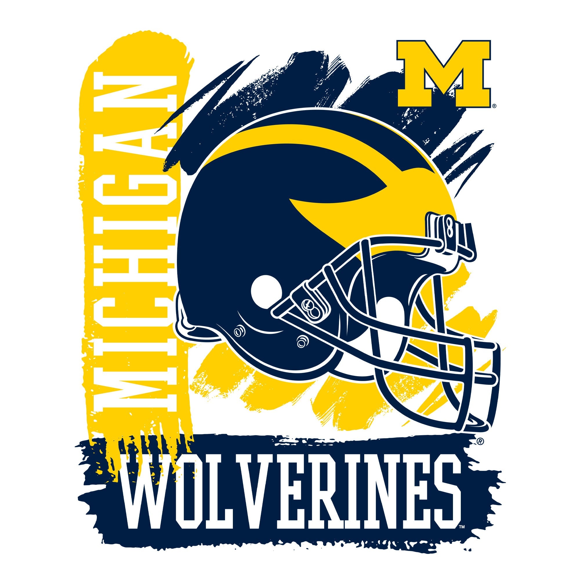 Michigan Football 90s Big Print CC T-Shirt - White