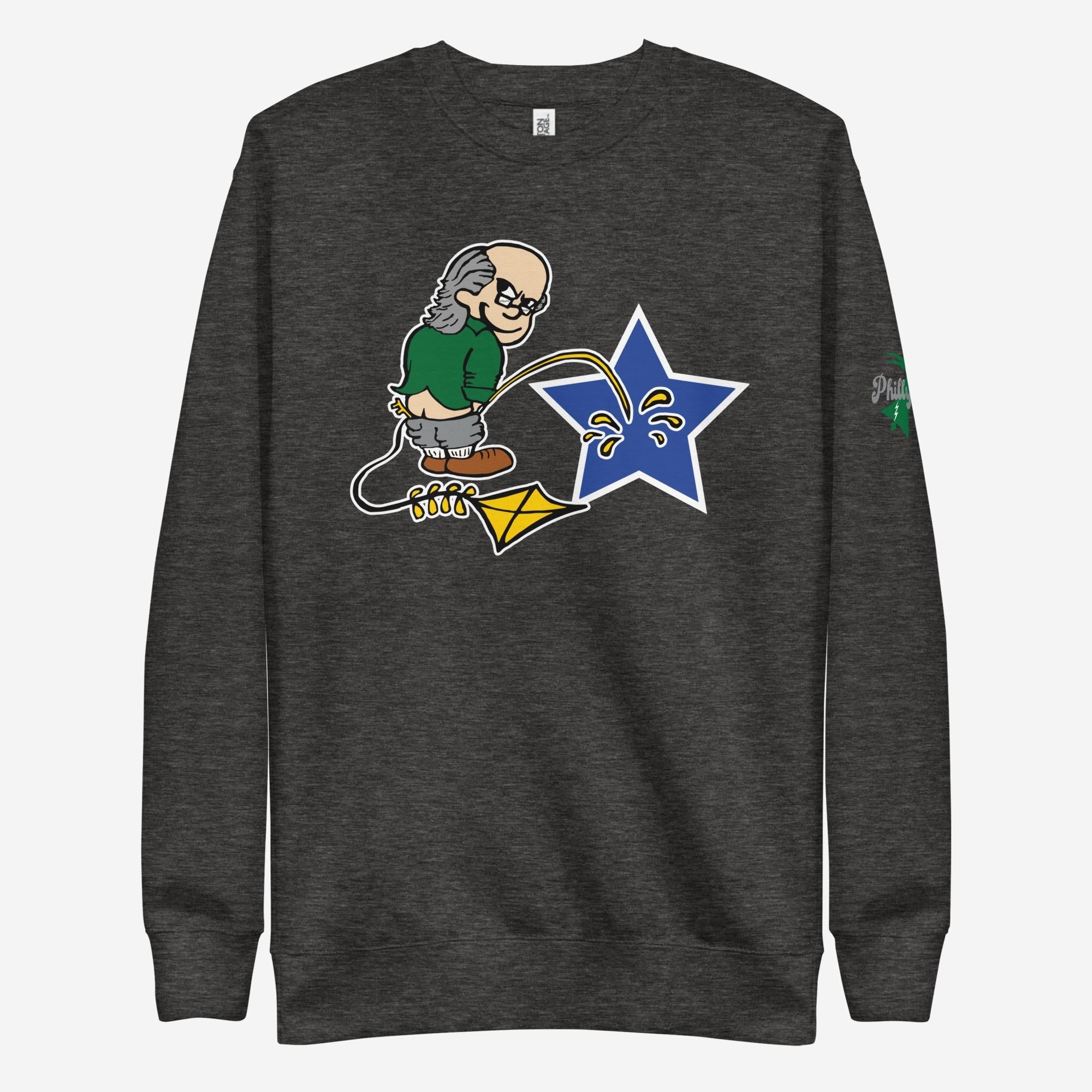 "Ben Franklin Whizzing on the Blue Star" Sweatshirt