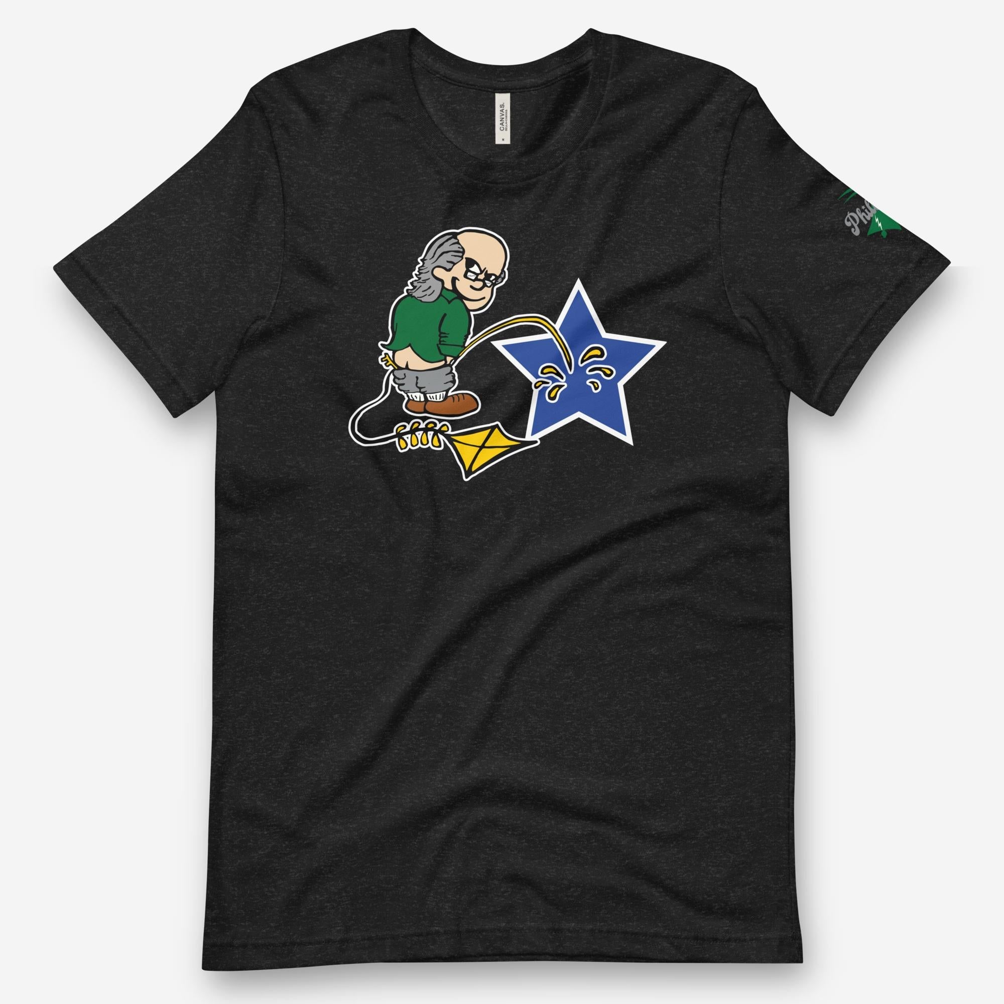 "Ben Franklin Whizzing on the Blue Star" Tee