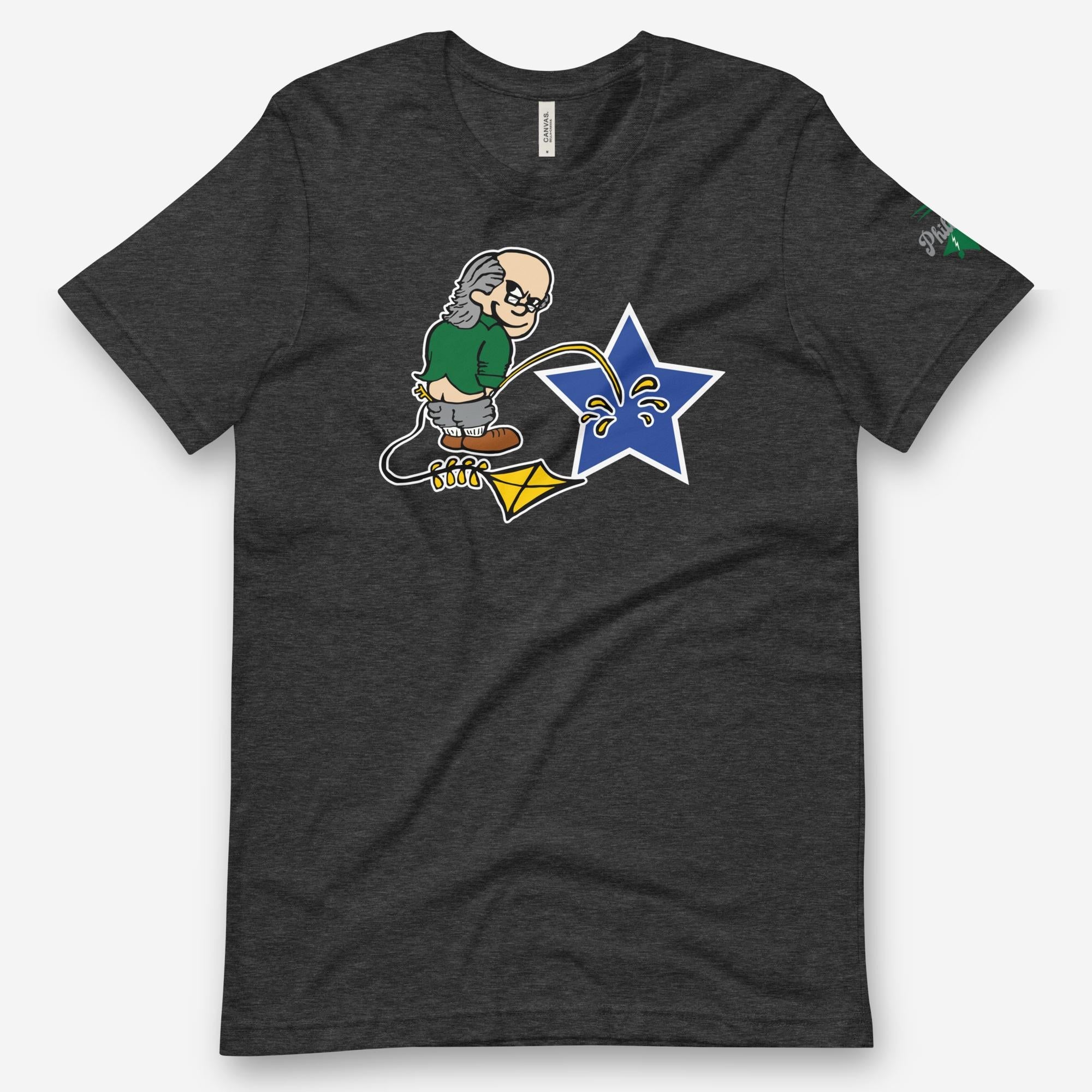 "Ben Franklin Whizzing on the Blue Star" Tee