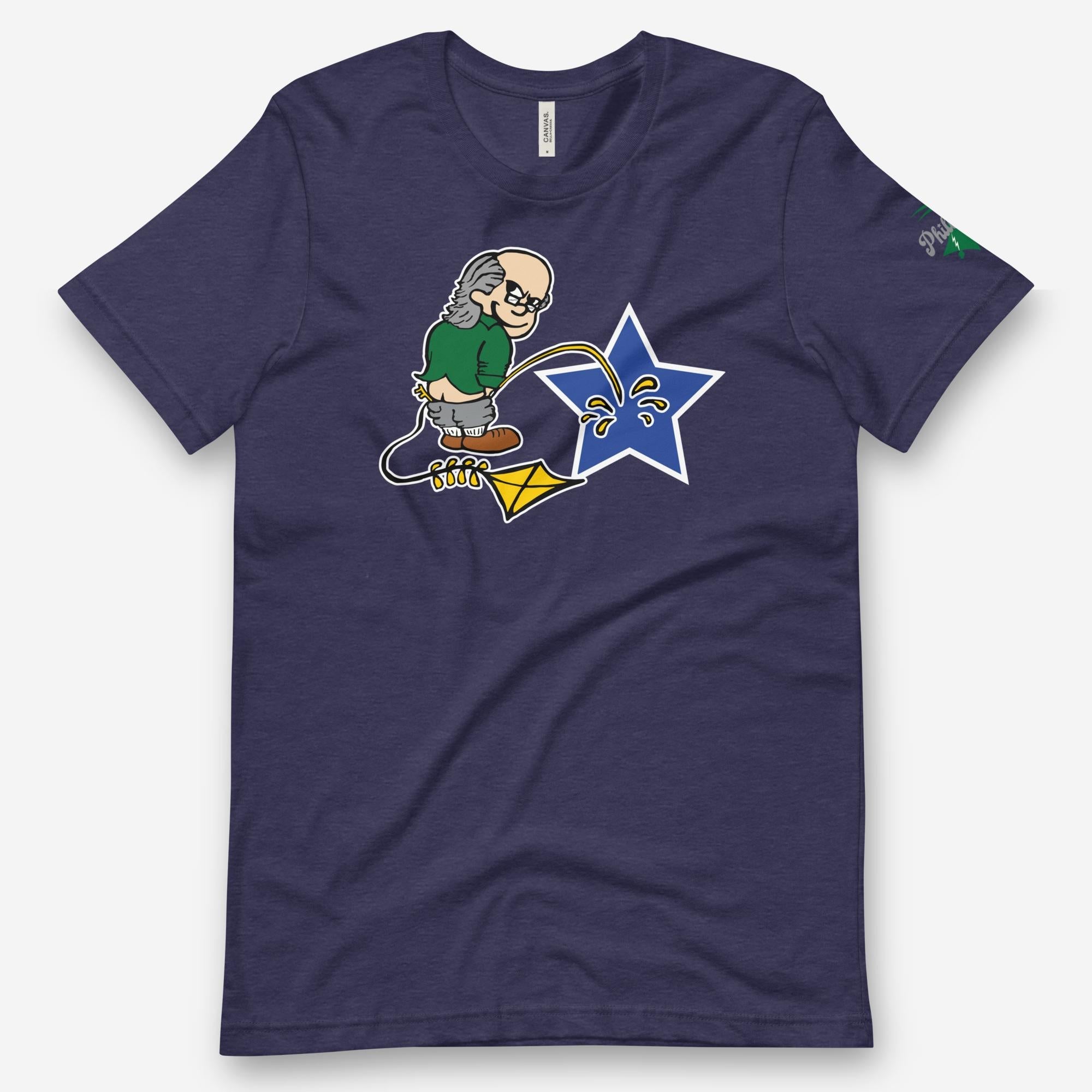 "Ben Franklin Whizzing on the Blue Star" Tee